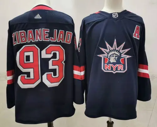 New York Rangers Jersey Reverse Retro 2.0 Black 22/23 NO.93 ZIBANEJAD