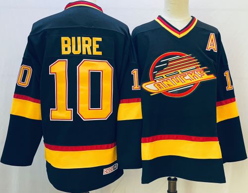 Vancouver Canucks Jersey Retro Black NO.10 BURE