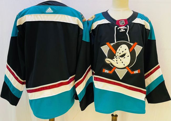 Anaheim Ducks 25th Anniversary Alternate Jersey White Red Lines NO Number