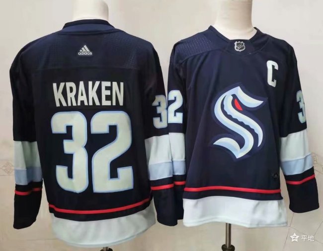 Seattle Kraken Away Player Jersey Navy NO.32 KRAKEN