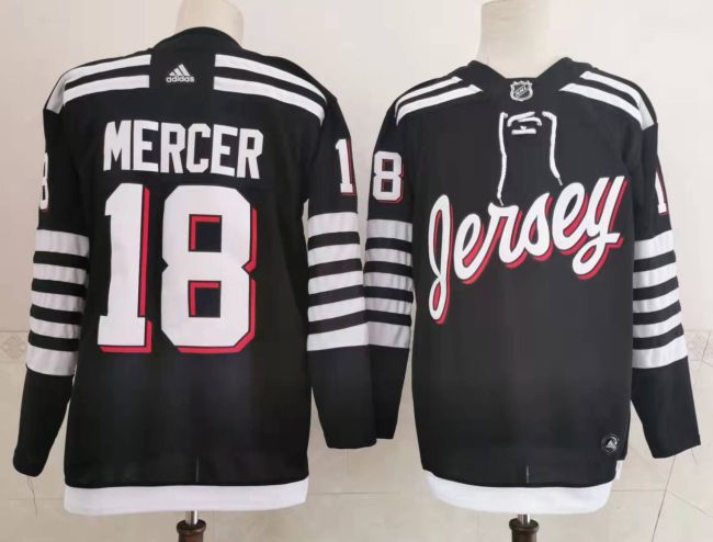 New Jersey Devils Alternate Breakaway Player Jersey Black NO.18 MERCER