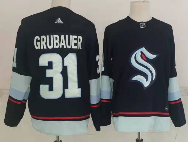 Seattle Kraken Away Player Jersey Navy NO.31 GRUBAUER