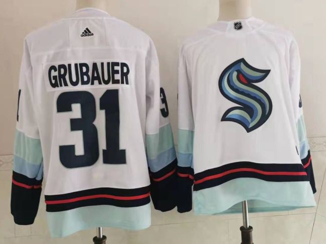 Seattle Kraken Away Player Jersey White NO.31 GRUBAUER