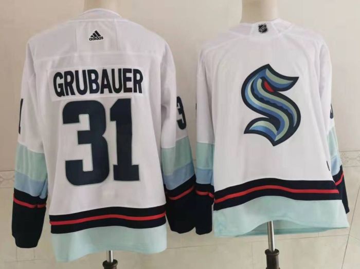 Seattle Kraken Away Player Jersey White NO.31 GRUBAUER