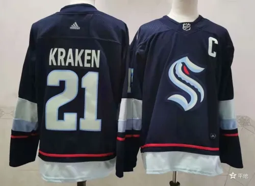 Seattle Kraken Away Player Jersey Navy NO.21 KRAKEN