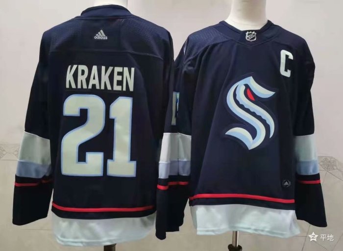 Seattle Kraken Away Player Jersey Navy NO.21 KRAKEN