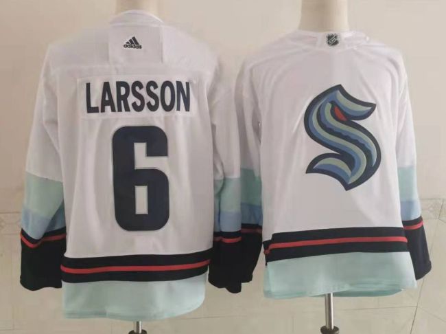 Seattle Kraken Away Player Jersey White NO.6 LARSSON