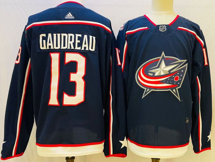 Columbus Blue Jackets Home 2022 Breakaway Player Jersey Navy NO.13 GAUDREAU