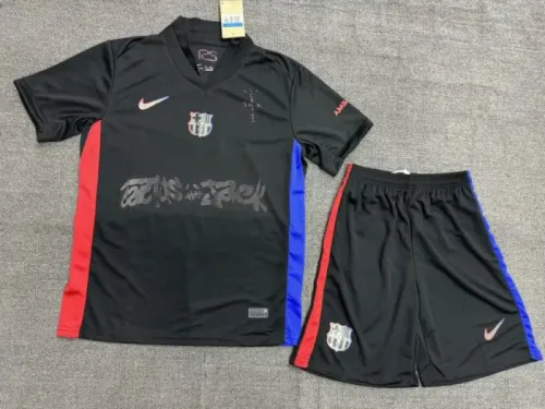 Barcelona Away Travis Scott Kids Suit 25/26