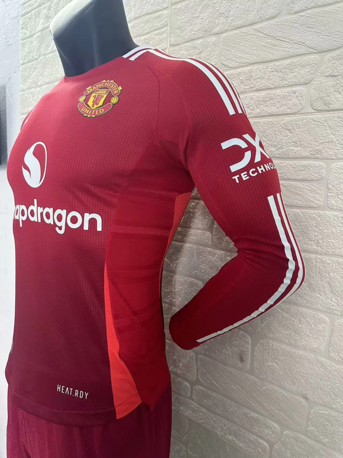 Manchester United Home Player Long Sleeve Jersey 24/25