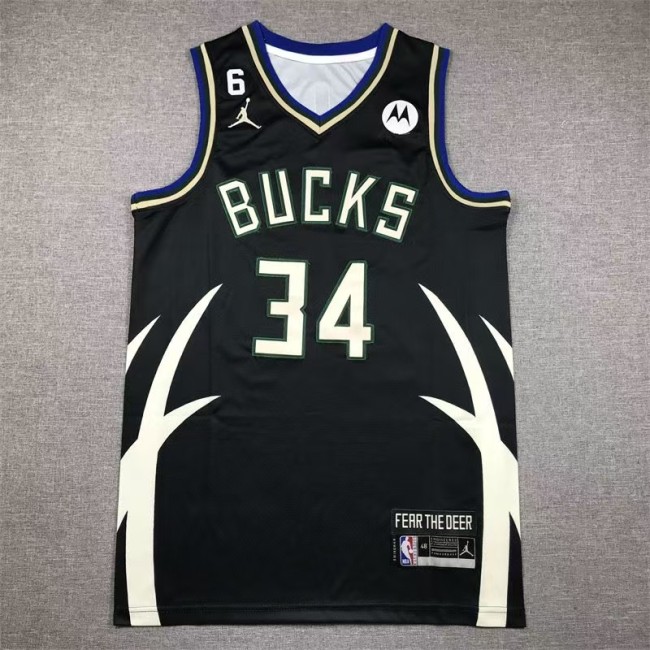Milwaukee Bucks Kids Jersey Black Statement Edition  NO.34 ANTETOKOUNMPO