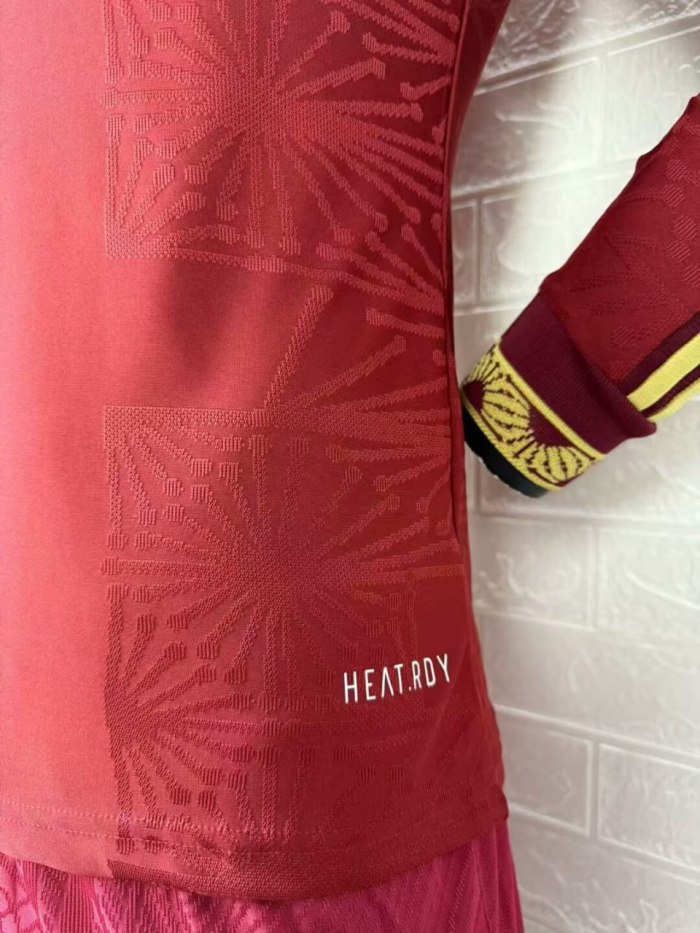 Mexico Gold Man Player Version Long Sleeve Jersey 25/26 Red