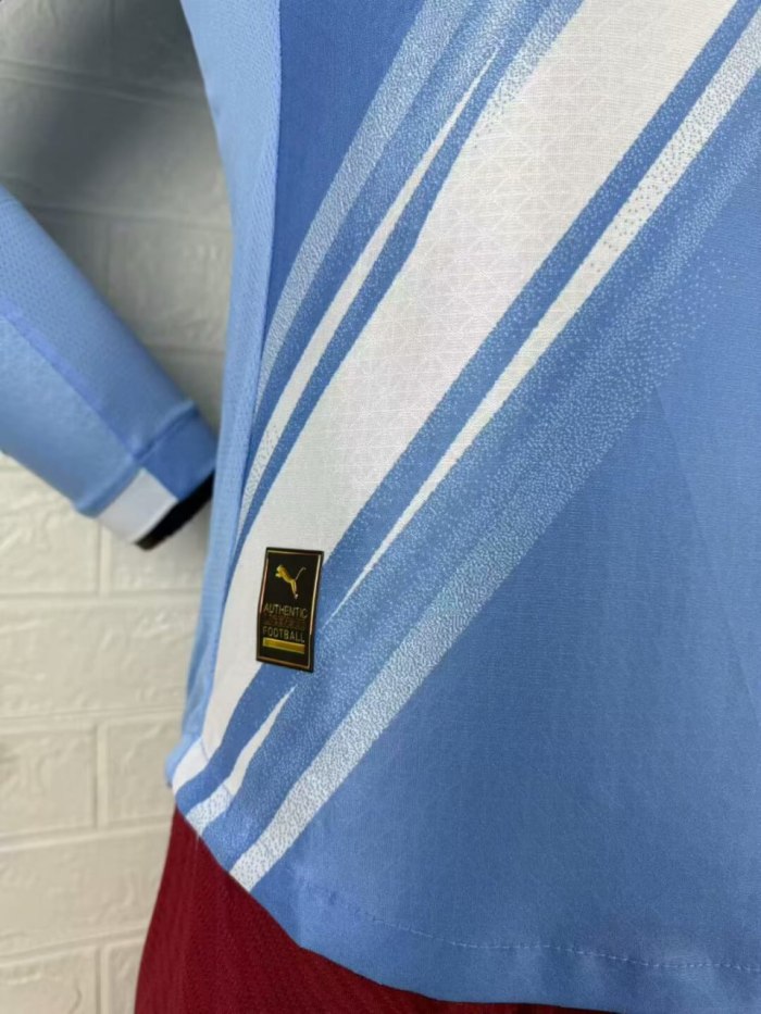 Manchester City Home Player Version Long Sleeve Jersey 25/26