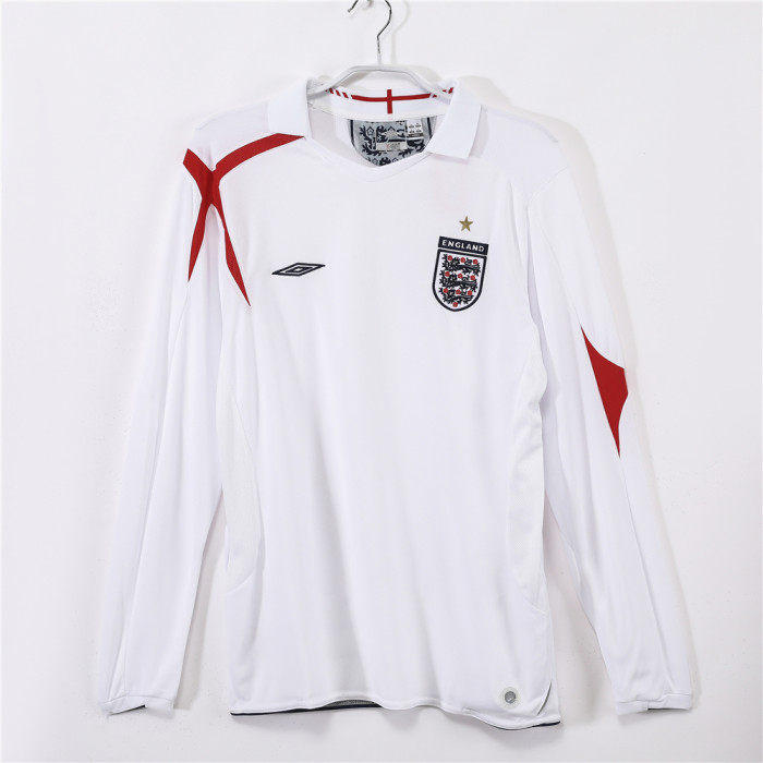 England Home Retro Long Sleeve Jersey 2006