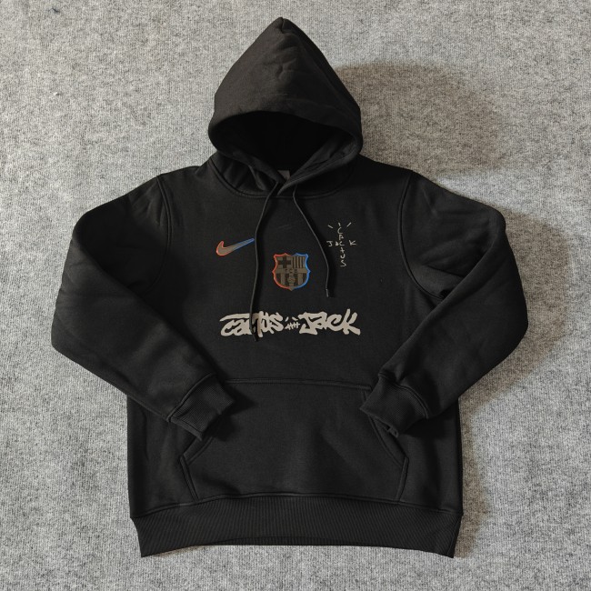 Barcelona X TRAVIS SCOTT Away fleece-lined Hoodie （Multiple colors）