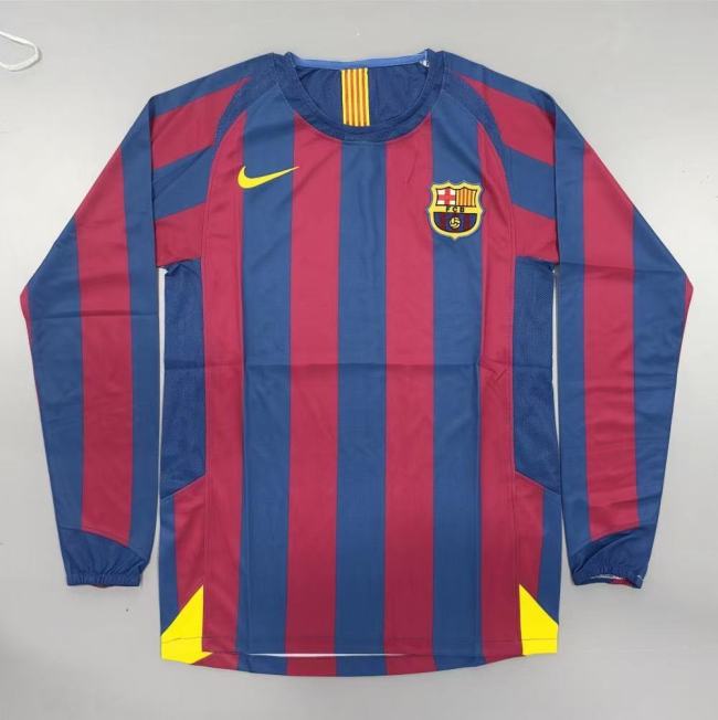 Barcelona Home Long Sleeve Retro Jersey 2005/06