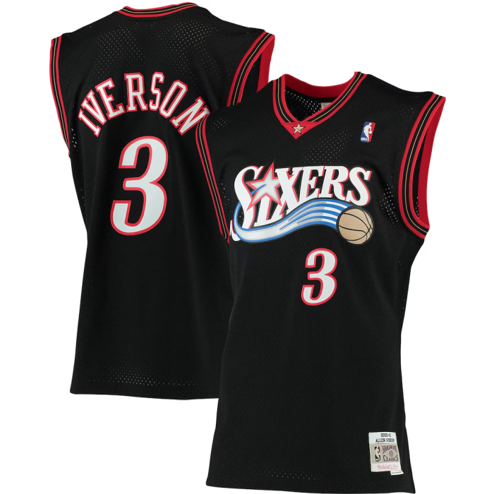 Philadelphia 76ers Jersey Black Retro 00/01 NO.3 IVERSON
