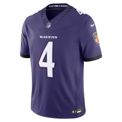 Baltimore Ravens Jersey Purple NO.4 FLOWERS
