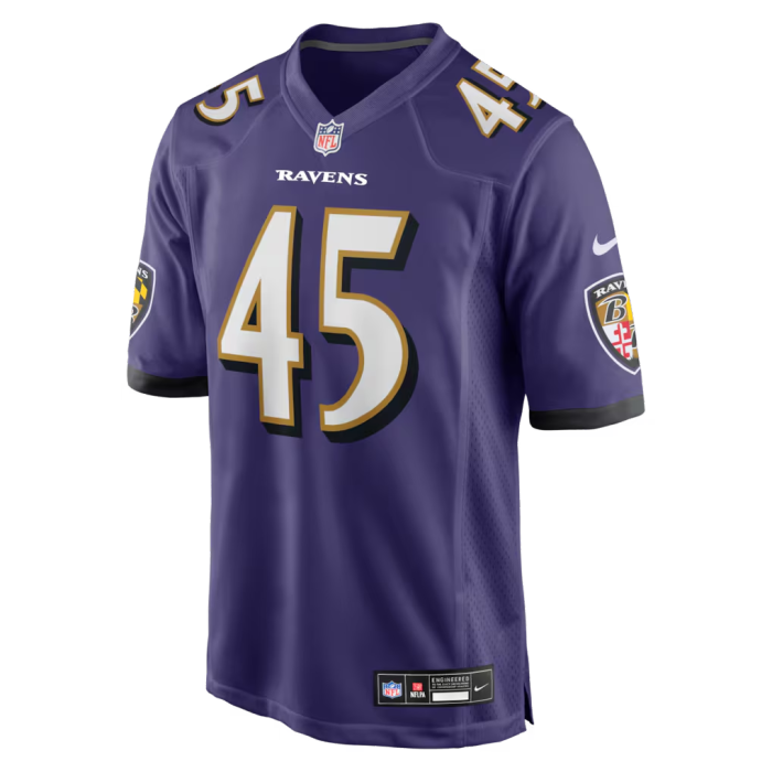 Baltimore Ravens Jersey Purple NO.45 GREEN