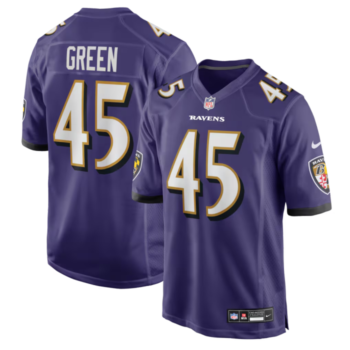 Baltimore Ravens Jersey Purple NO.45 GREEN