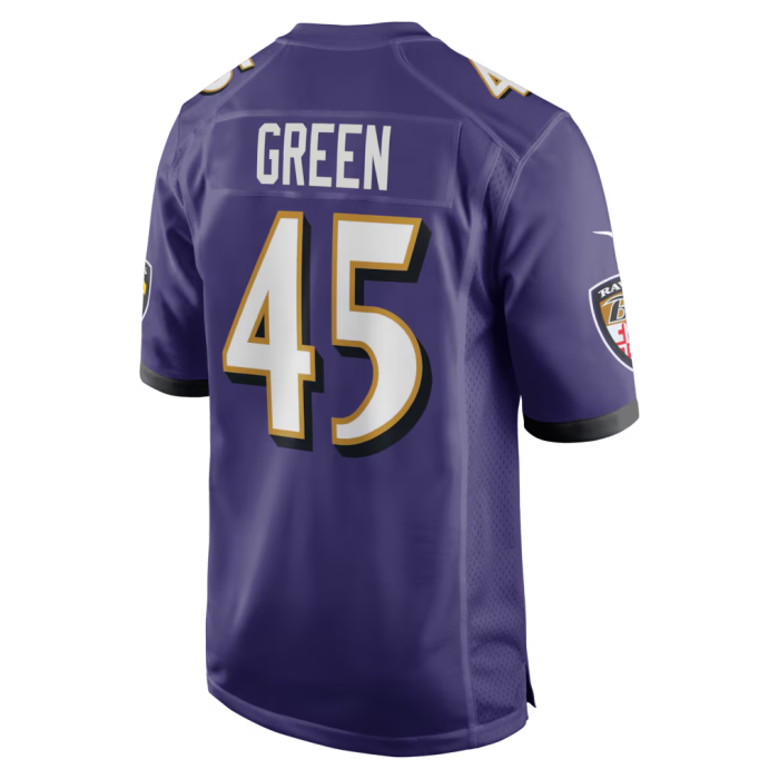 Baltimore Ravens Jersey Purple NO.45 GREEN