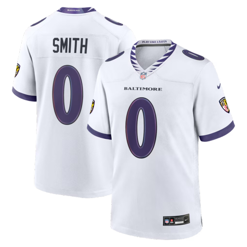 Baltimore Ravens Jersey White NO.0 SMITH