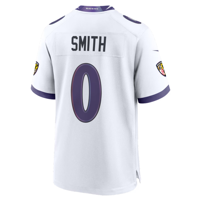 Baltimore Ravens Jersey White NO.0 SMITH