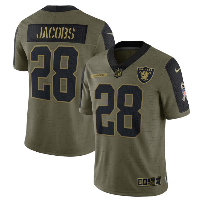 Las Vegas Raiders Jerseys Military green NO.28 JACOBS