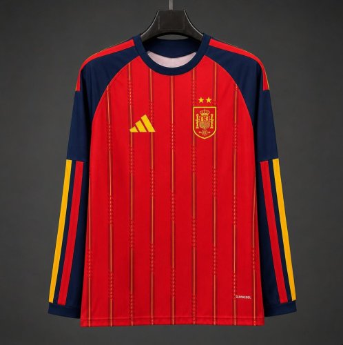 Spain 2026 World Cup Home Man Long Sleeve Jersey (2 stars)