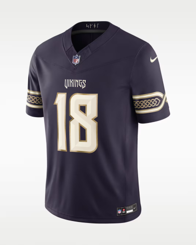 Minnesota Vikings Alternate Jersey Black NO.18 JEFFERSON