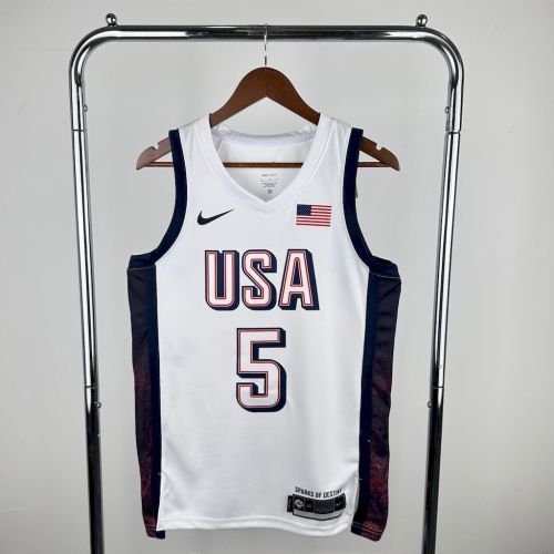 Anthony Edwards Team USA 2024 Swingman Home Jersey White