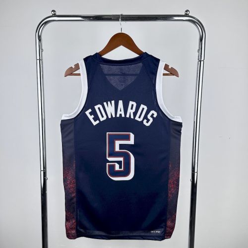 Anthony Edwards Team  USA 2024 Swingman Away Jersey Blue