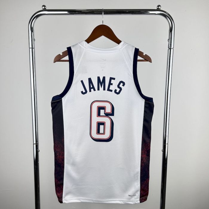 LeBron James Team USA 2024 Swingman Home Jersey White