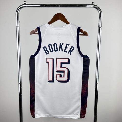 Devin Booker Team  USA 2024 Swingman Home Jersey White