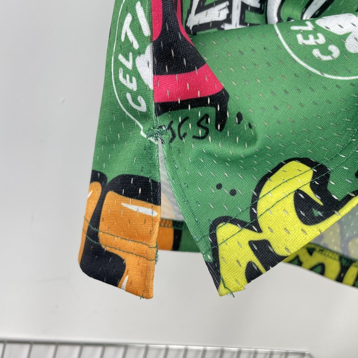 Kevin Garnett Boston Celtics Graffiti Sticker Swingman Retro Jersey Green
