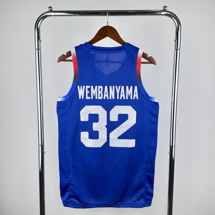 Victor Wembanyama France Basketball Swingman Away Jersey Blue
