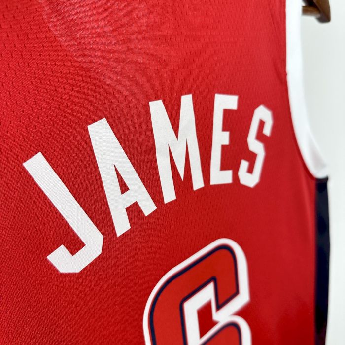 LeBron James Team USA 2024 Swingman Jersey Red