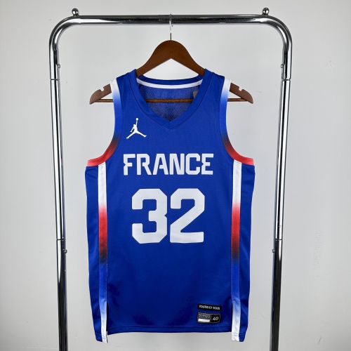 Victor Wembanyama France Basketball Swingman Away Jersey Blue